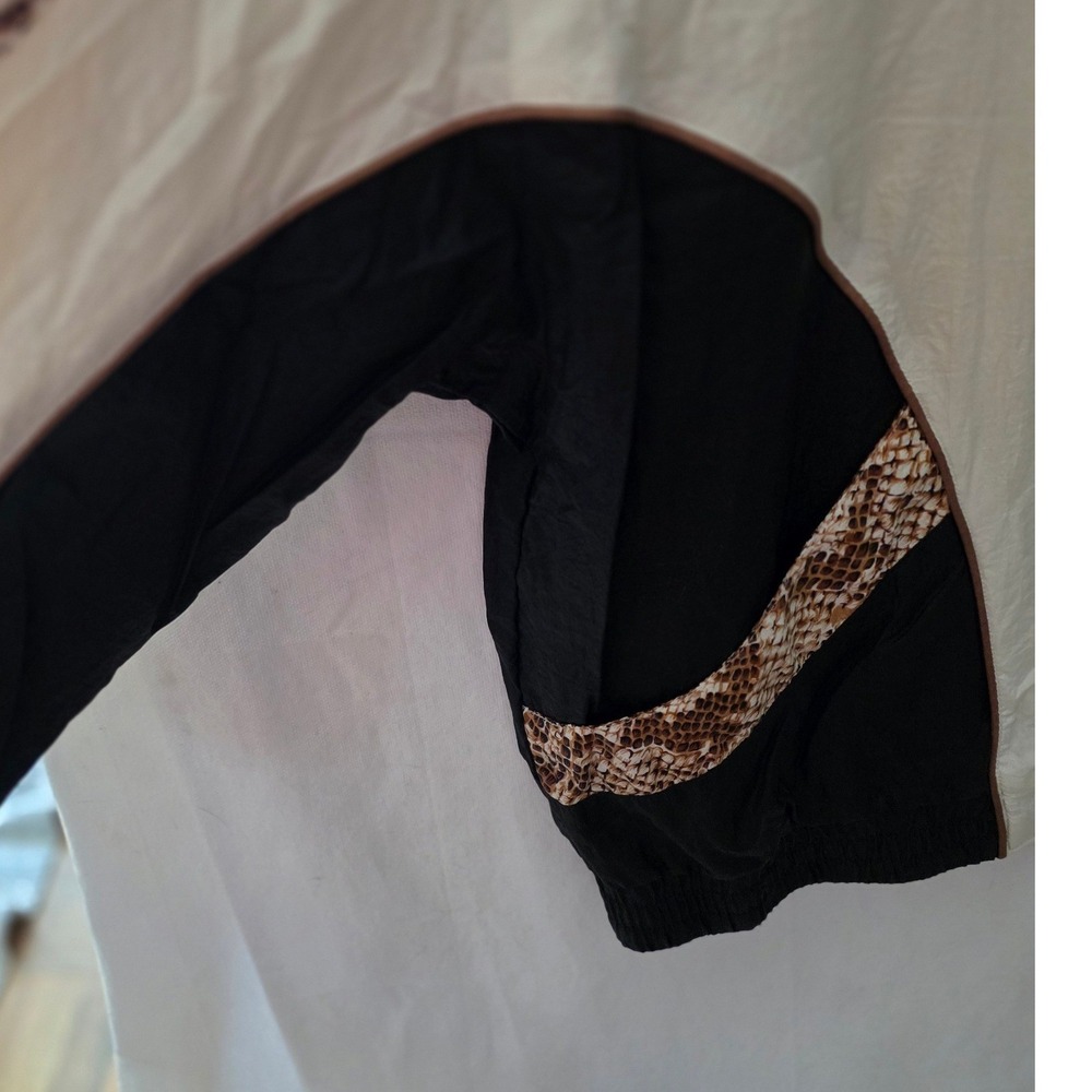 Active Frontier Vintage Snakeskin Colorblock Windbreaker XL 80s-90s Track Jacket - Picture 4 of 9